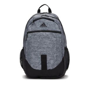 gray and black adidas backpack